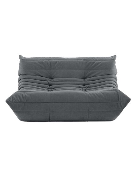 Καναπές διθέσιος Nextdeco Togo Αlcantara σκούρο γκρι Υ70x132x102εκ