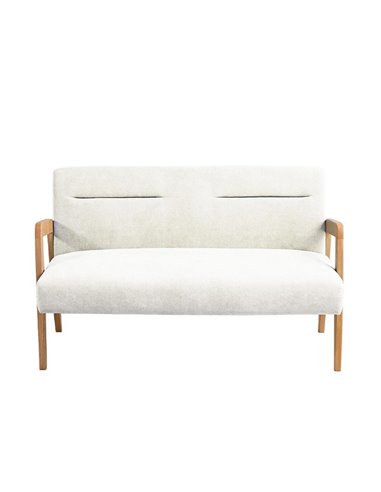 Καναπές διθέσιος Nextdeco Natural μασίφ ξύλο λευκός Υ78,5x127,6x72,5εκ.