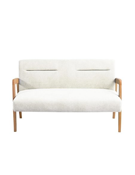 Καναπές διθέσιος Nextdeco Natural μασίφ ξύλο λευκός Υ78,5x127,6x72,5εκ.