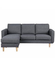 Καναπές γωνιακός Nextdeco Flex σκούρο γκρι Υ83x197x137εκ