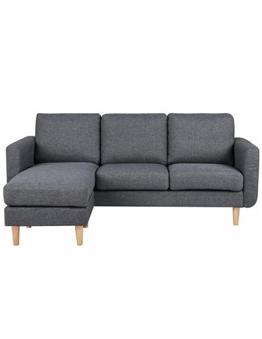 Καναπές γωνιακός Nextdeco Flex σκούρο γκρι Υ83x197x137εκ