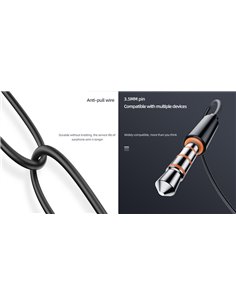 YISON earphones με μικρόφωνο X2, 3.5mm, 1.36m, μαύρα