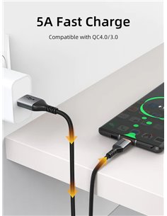 CABLETIME καλώδιο USB σε USB-C CT-AMCM5A, 5A, 1m, μαύρο