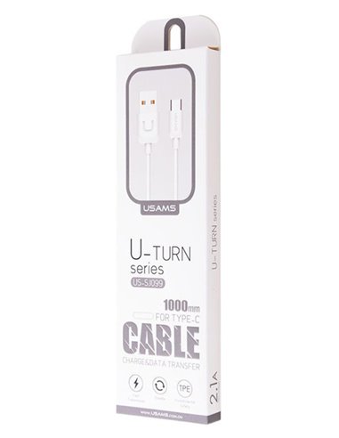 USAMS καλώδιο USB-C σε USB US-SJ099, 2.1A, 1m, λευκό