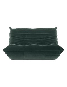 Καναπές διθέσιος Nextdeco Togo Alcantara σκούρο πράσινο Υ70x132x102εκ