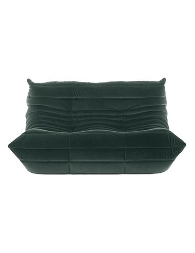 Καναπές διθέσιος Nextdeco Togo Alcantara σκούρο πράσινο Υ70x132x102εκ