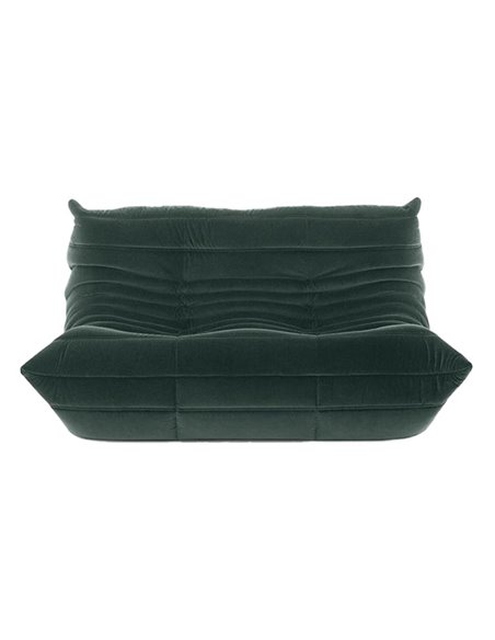 Καναπές διθέσιος Nextdeco Togo Alcantara σκούρο πράσινο Υ70x132x102εκ