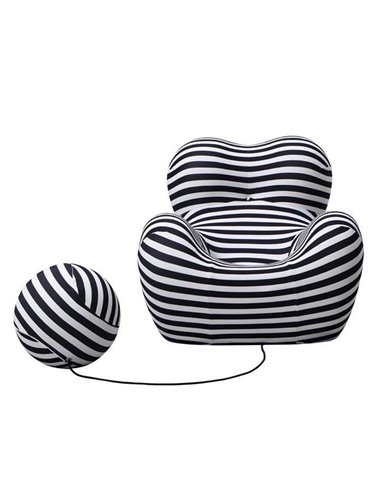 Compressed πολυθρόνα Nextdeco ριγέ μαύρο-άσπρο 102x120xΥ92εκ.