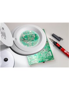 GOOBAY μεγεθυντικός φακός 60366 με βάση, LED, 3 διόπτρες 1.75x, λευκός