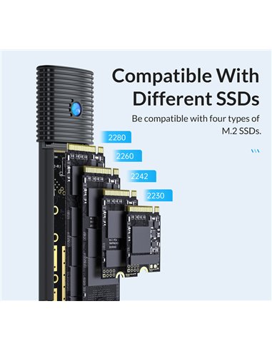 ORICO θήκη για Μ.2 SSD PWM2-WH-EP, 5Gbps, έως 4TB, λευκή