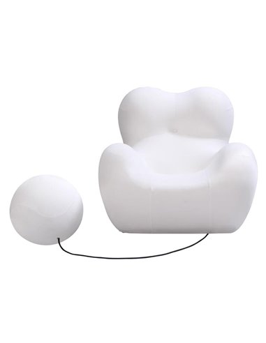 Compressed πολυθρόνα Nextdeco λευκή 102x120xΥ92εκ.