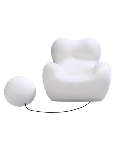 Compressed πολυθρόνα Nextdeco λευκή 102x120xΥ92εκ.