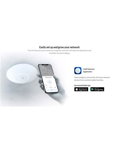 UBIQUITI Access Point UniFi U6-LR, 3000Mbps, Wi-Fi 6, 4x4 MU-MIMO, PoE+