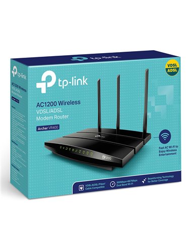 TP-LINK Modem/Router Archer VR400, VDSL/ADSL, 1200Mbps AC1200, Ver. 2.0