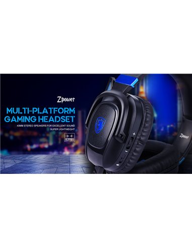 SADES gaming headset Zpower, 3.5mm, multiplatform, 40mm, 1.2m, μαύρο