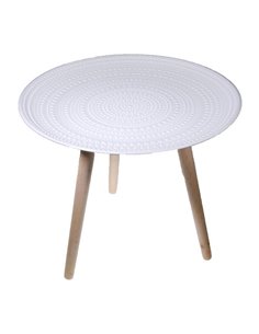 Τραπεζάκι ξύλινο Nextdeco λευκό Υ42x40εκ