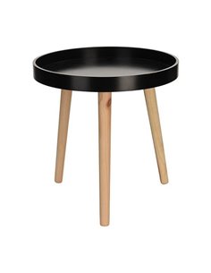 Τραπεζάκι βοηθητικό Nextdeco ξύλινο μαύρο Ø39xΥ40εκ.