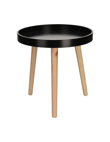 Τραπεζάκι βοηθητικό Nextdeco ξύλινο μαύρο Ø39xΥ40εκ.