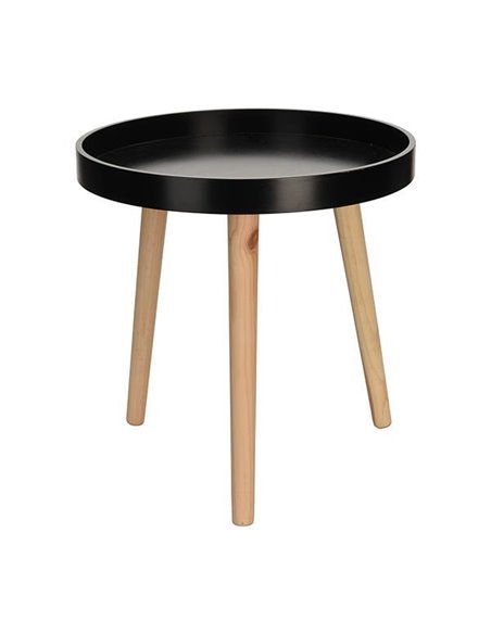 Τραπεζάκι βοηθητικό Nextdeco ξύλινο μαύρο Ø39xΥ40εκ.
