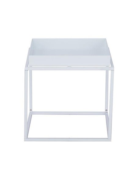 Τραπεζάκι μεταλλικό Nextdeco άσπρο Y35xØ80εκ.