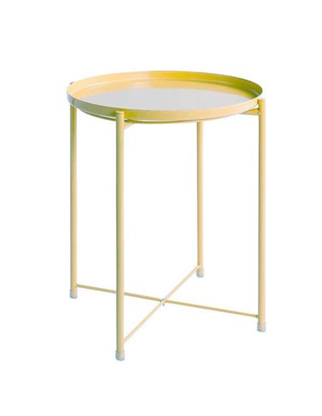 Τραπεζάκι μεταλλικό Nextdeco κίτρινο Y53xØ42εκ.