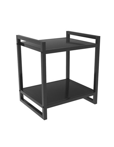 Κομοδίνο τραπέζι μεταλλικό Nextdeco 2 επιπέδων μαύρο Υ50x40x35εκ