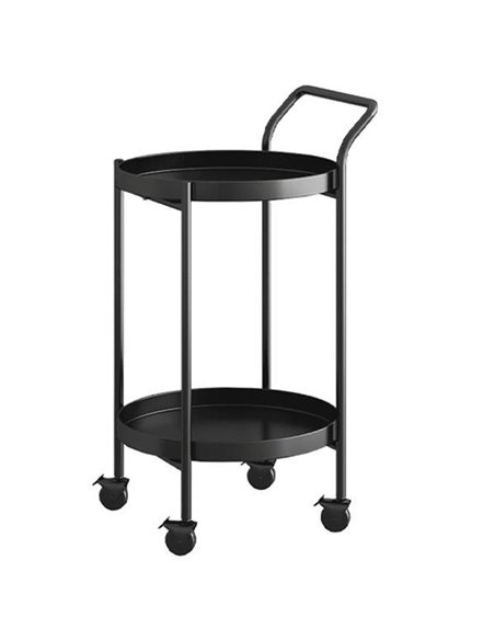 Τραπέζι - τρόλεϊ μεταλλικό με 2 επίπεδα μαύρο 44x40xΥ60εκ.