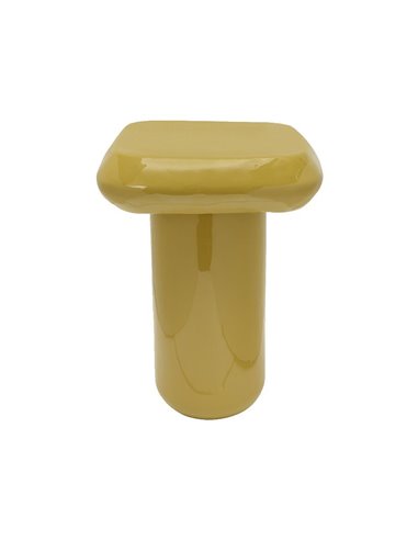 Τραπεζάκι μεταλλικό γυαλιστερό Nextdeco κίτρινο Y45xØ34εκ.