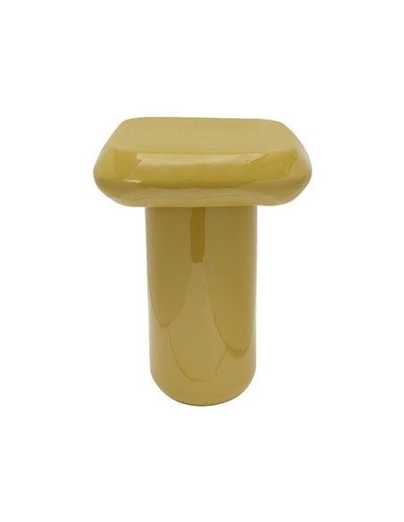 Τραπεζάκι μεταλλικό γυαλιστερό Nextdeco κίτρινο Y45xØ34εκ.