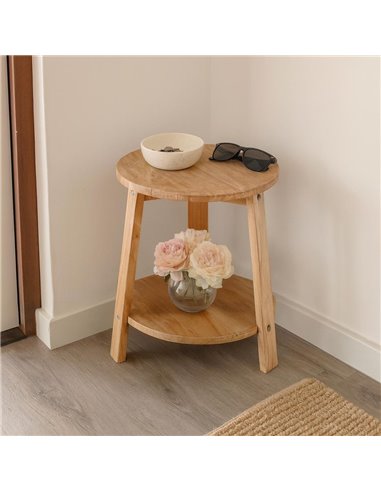 Τραπεζάκι Nextdeco 2 επιπέδων ανακυκλωμένο ξύλο mahoni Υ45Ø40εκ