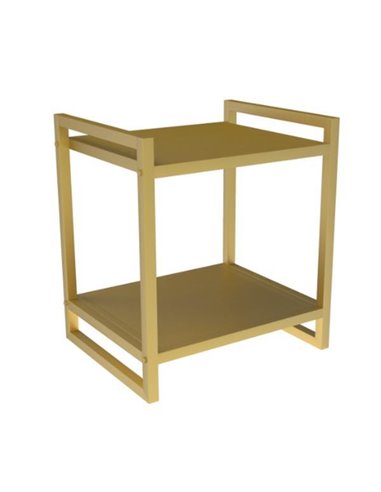 Κομοδίνο-τραπέζι μεταλλικό 2 επιπέδων χρυσό Υ50x40x35εκ