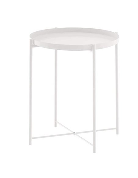 Τραπεζάκι μεταλλικό Nextdeco λευκό Y50xØ41εκ.