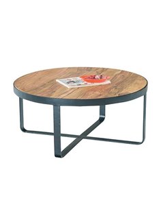 Τραπεζάκι στρόγγυλο Nextdeco Oven ξύλινο Y35xØ80εκ.