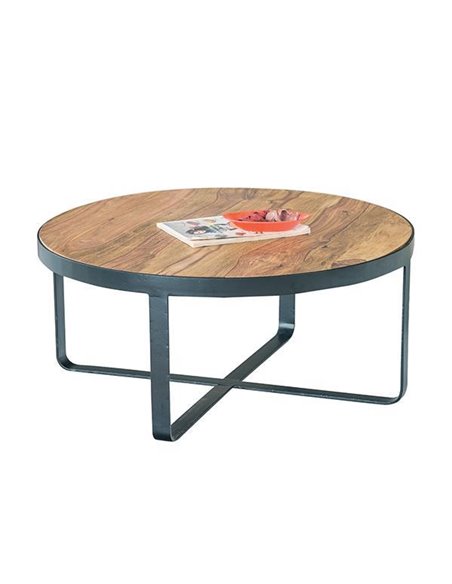 Τραπεζάκι στρόγγυλο Nextdeco Oven ξύλινο Y35xØ80εκ.