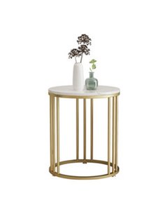 Τραπέζι κομοδίνο μεταλλικό Nextdeco χρυσό Υ55εκ. Ø50 εκ.
