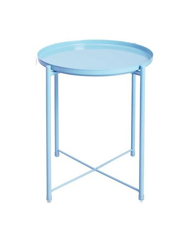 Τραπεζάκι μεταλλικό Nextdeco γαλάζιο Y53xØ42εκ.