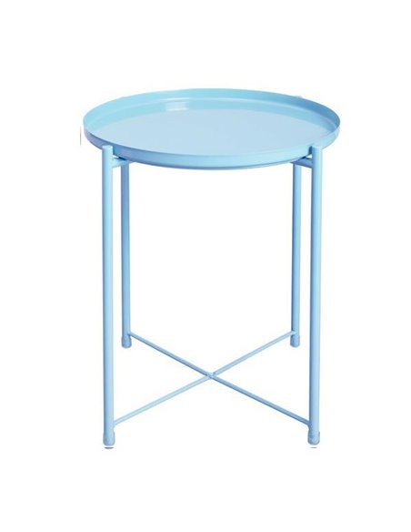 Τραπεζάκι μεταλλικό Nextdeco γαλάζιο Y53xØ42εκ.