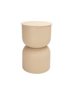 Τραπεζάκι κομοδίνο σκαμπό μπεζ Υ46x⌀31εκ.