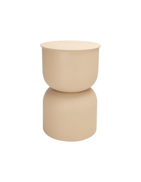 Τραπεζάκι κομοδίνο σκαμπό μπεζ Υ46x⌀31εκ.