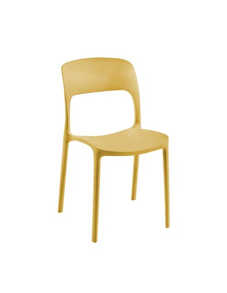 Καρέκλα πλαστική Curves Nextdeco κίτρινο PP UV protection Y82,5x41x57 εκ.