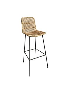 Σκαμπό μπαρ Nextdeco Lolana από φυσικό rattan Υ108x40x49εκ.