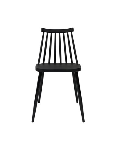 Καρέκλα πλαστική Vanessa Nextdeco μαύρη PP με μεταλλικά πόδια Y79x42x45 εκ.