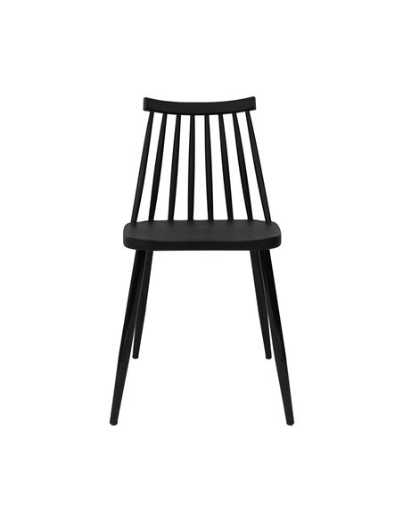 Καρέκλα πλαστική Vanessa Nextdeco μαύρη PP με μεταλλικά πόδια Y79x42x45 εκ.
