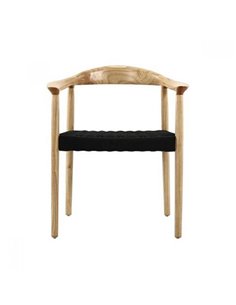 Καρέκλα ξύλινη Nextdeco Bisotto από ξύλο οξιάς μαύρη έδρα 54x57xΥ75εκ