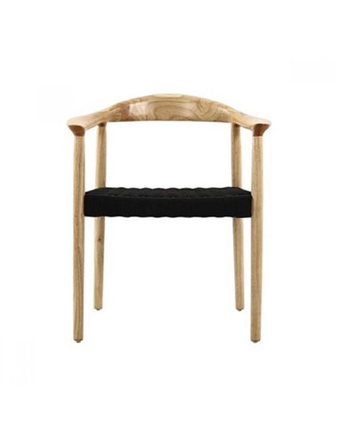 Καρέκλα ξύλινη Nextdeco Bisotto από ξύλο οξιάς μαύρη έδρα 54x57xΥ75εκ