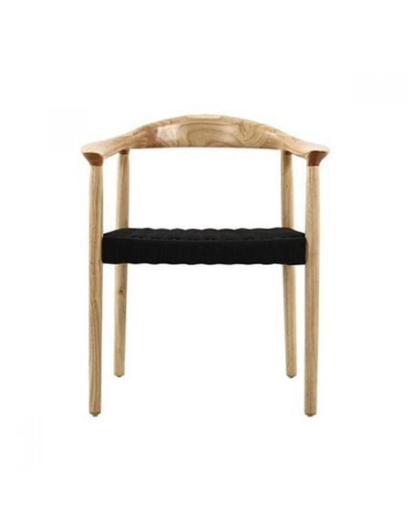 Καρέκλα ξύλινη Nextdeco Bisotto από ξύλο οξιάς μαύρη έδρα 54x57xΥ75εκ
