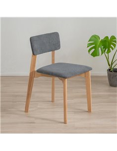 Καρέκλα τραπεζαρίας Nextdeco Natural μασίφ ξύλο γκρι Y77x44x52εκ.