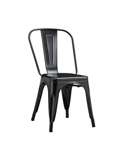 Καρέκλα μεταλλική Nextdeco Loft στοιβαζόμενη μαύρη 45x48xΥ85εκ
