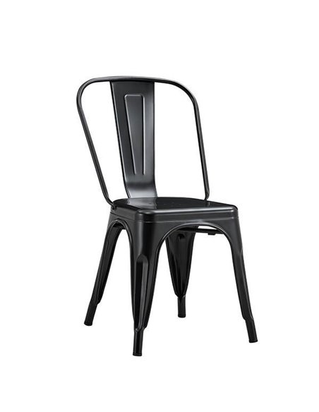 Καρέκλα μεταλλική Nextdeco Loft στοιβαζόμενη μαύρη 45x48xΥ85εκ