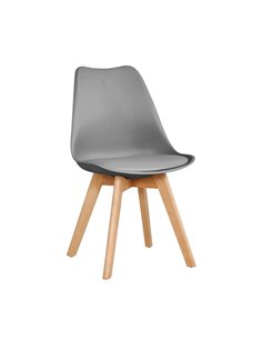 Καρέκλα πλαστική Serenity Nextdeco γκρι PP με ξύλινα πόδια Y83x48x54,5 εκ.